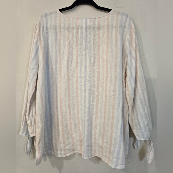 Cloth & Stone Pastel Striped Blouse With Metallic Threading. Pristine Condition. - Picture 6 of 8